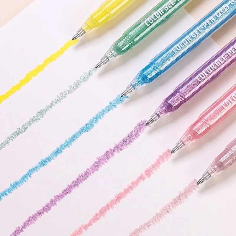 72/6 ألوان تأثيرات بريق 1.0 مللي متر/0.5 مللي متر هلام القلم سعة كبيرة الطلاب الكتابة القلم اللوحة رسم الفن علامات اللوازم المدرسية