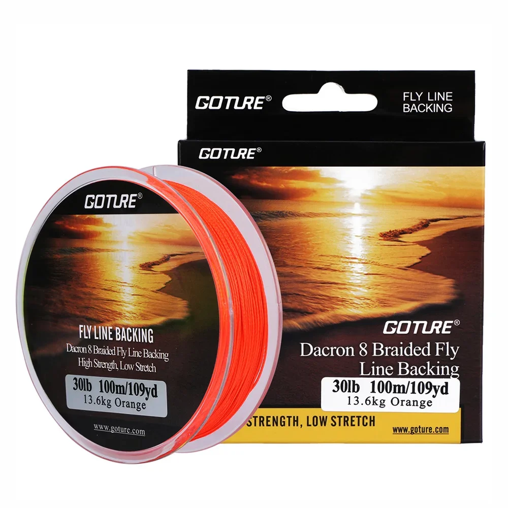 Goture 100M/109Yrd Fly Fishing Backing Line 20lb/30lb 8 Strands Braided Fishing Line For Fly Fishing