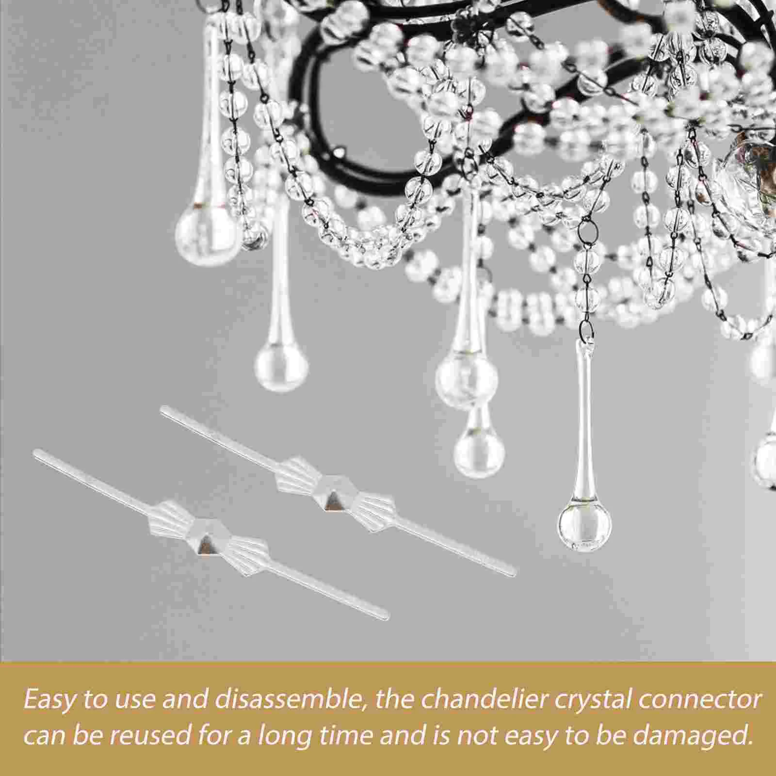 200 Pcs Crystal Bead Chain Clips Ceiling Light Crystal Connector Bow Tie Clip Chandelier Parts Fastening Clips for Home Office