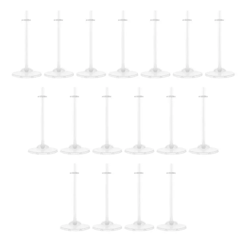 

17Pcs Transparent Durable Stands for Figures Display Smooth Surface Wide Base Kids Holding Stands Supports