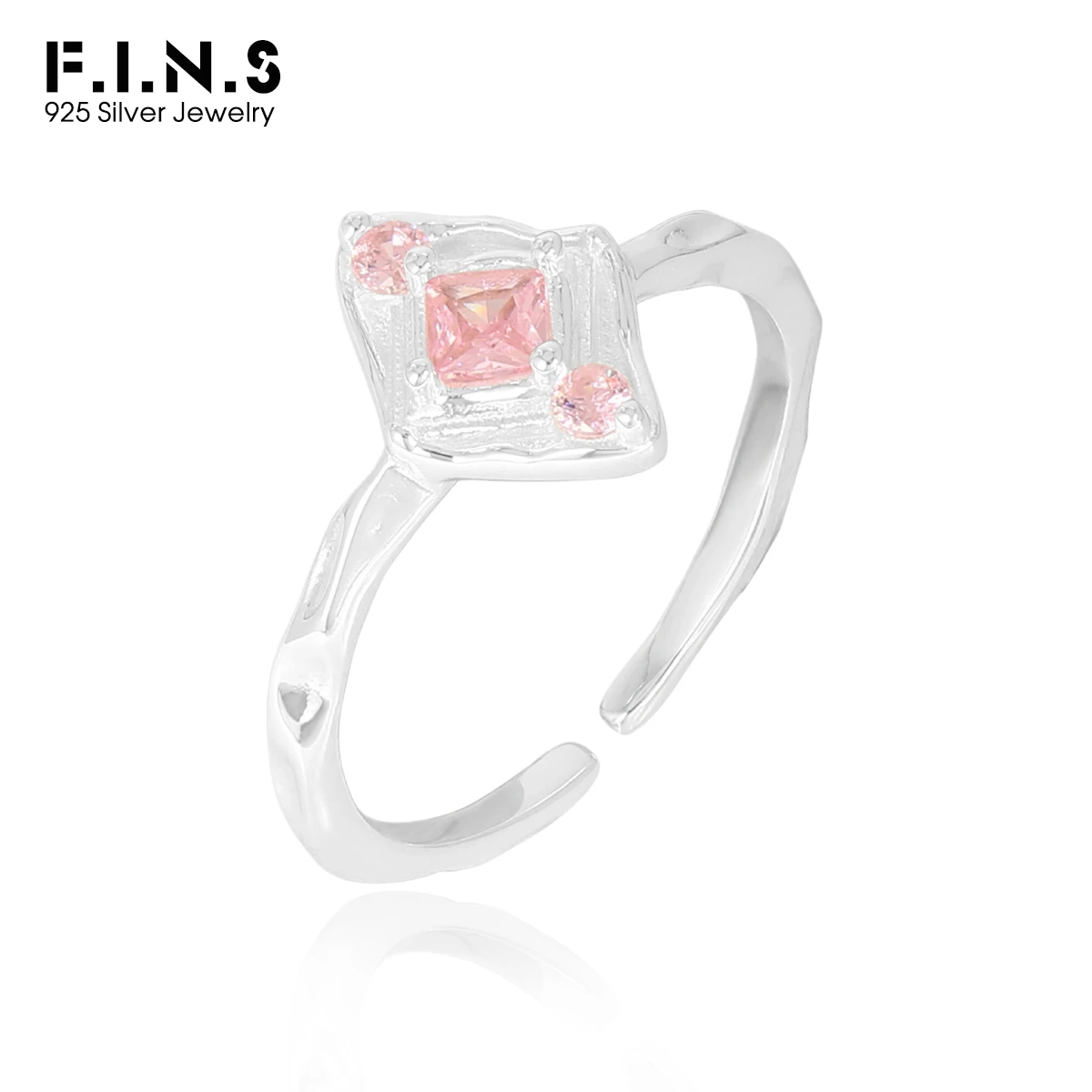 

F.I.N.S оригинальный дизайн INS, розовый циркон, стерлинговое серебро S925, открывающееся кольцо, геометрический складной регулируемый указатель, средний палец, изысканные драгоценности