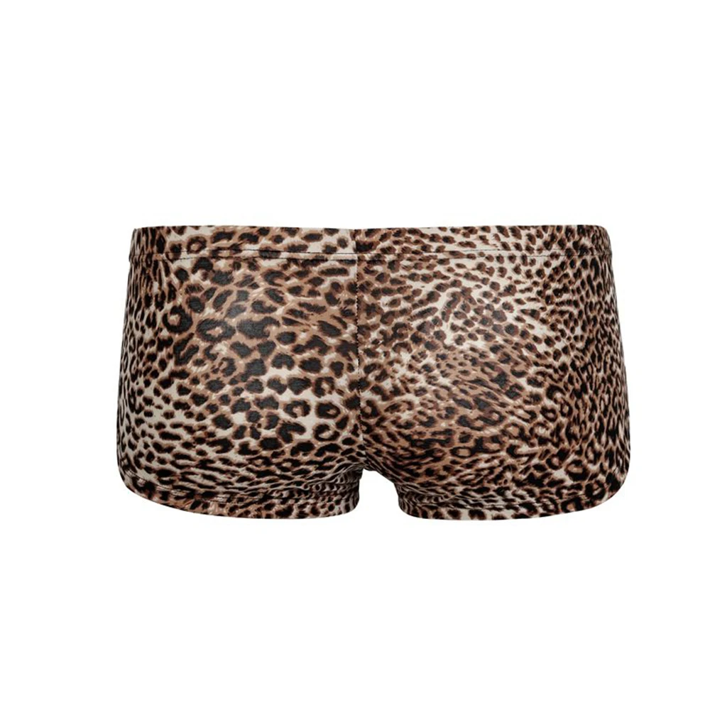 Men Trunks Leopard Print Boxers Briefs Underwear Short U Convex Panties Fitness Shorts Mens Underpants Ropa Interior Hombre