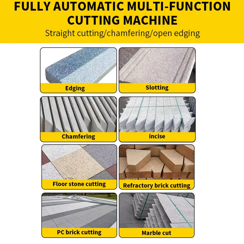 Mesin Pemotong Batu Multifungsi Laser Inframerah Kecil untuk Memotong Ubin Marmer dengan Pengasah Tepi Miring 45 Derajat Otomatis