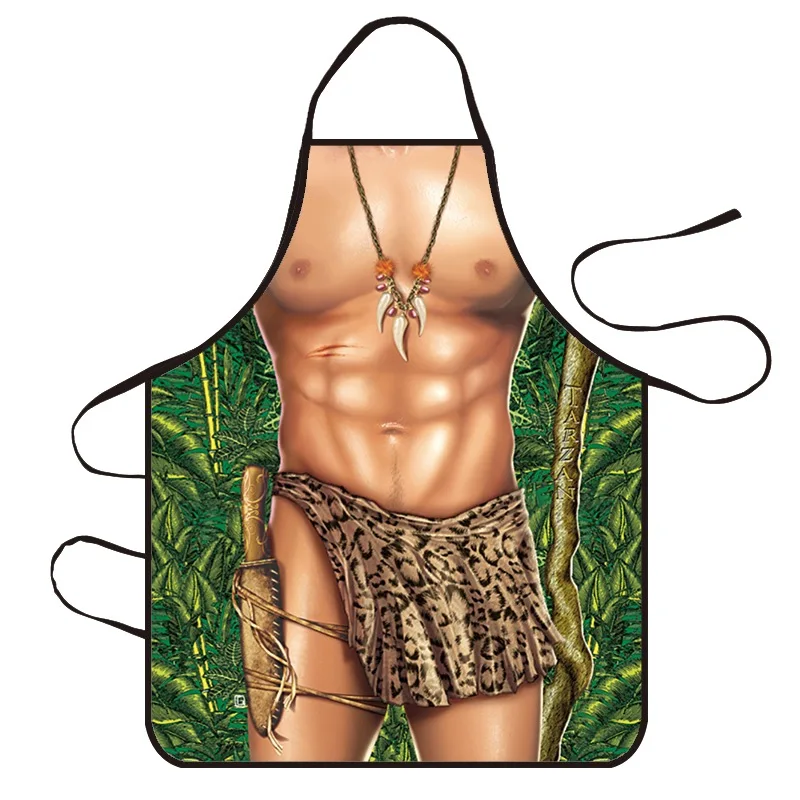 

Funny Digital Printed Muscle Apron for Men and Women, Antifouling Cooking, Party Personality, Creative Pattern, Sexy