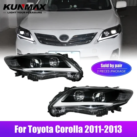 LED Car Headlight Assembly For Toyota Corolla 2011 2012 2013 Car Styling Head Lamp DRL Tuning Light Plug And Play LED Headlights