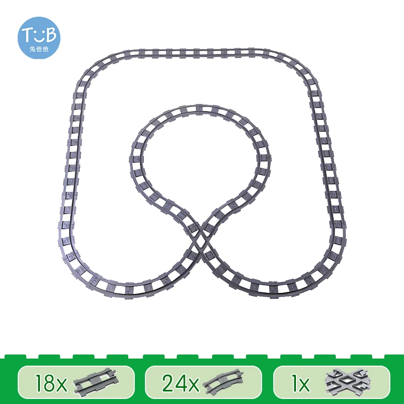 Treinspoorset Grote bouwstenen Stad Verkeerspooraccessoires Compatibel met DuploEGG DIY Bricks Speelgoed voor kinderen Cadeau