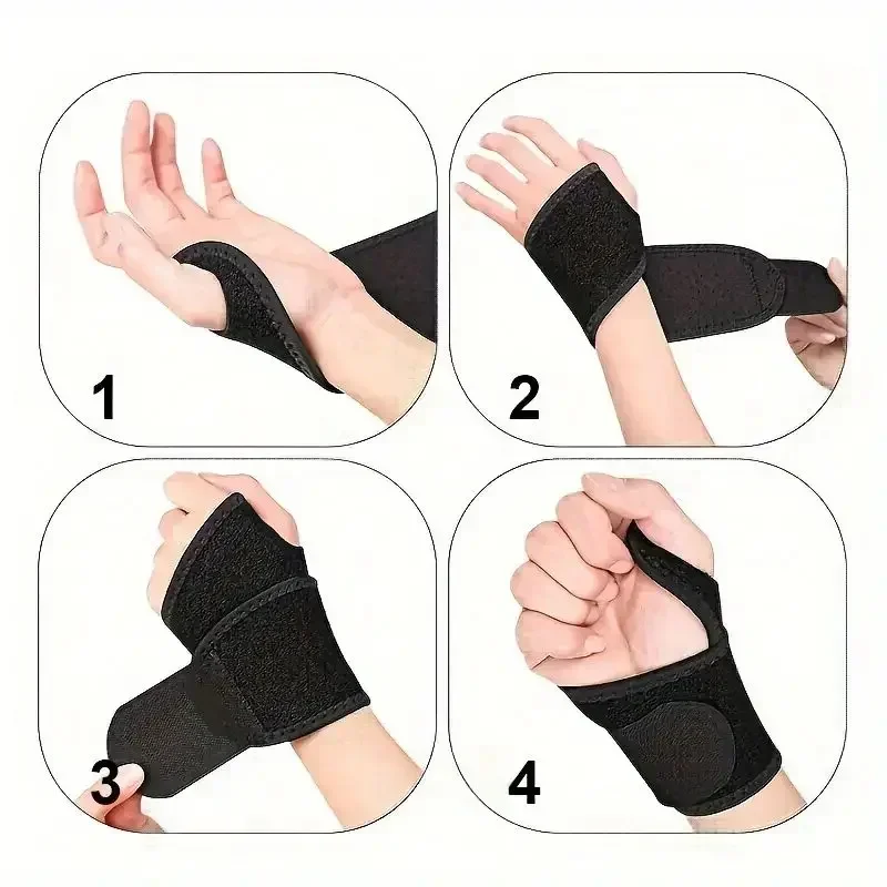 Tutore da polso regolabile per alleviare il dolore al tunnel carpale - Fascia di supporto traspirante per uomini e donne, mano sinistra/destra, digitazione fitness