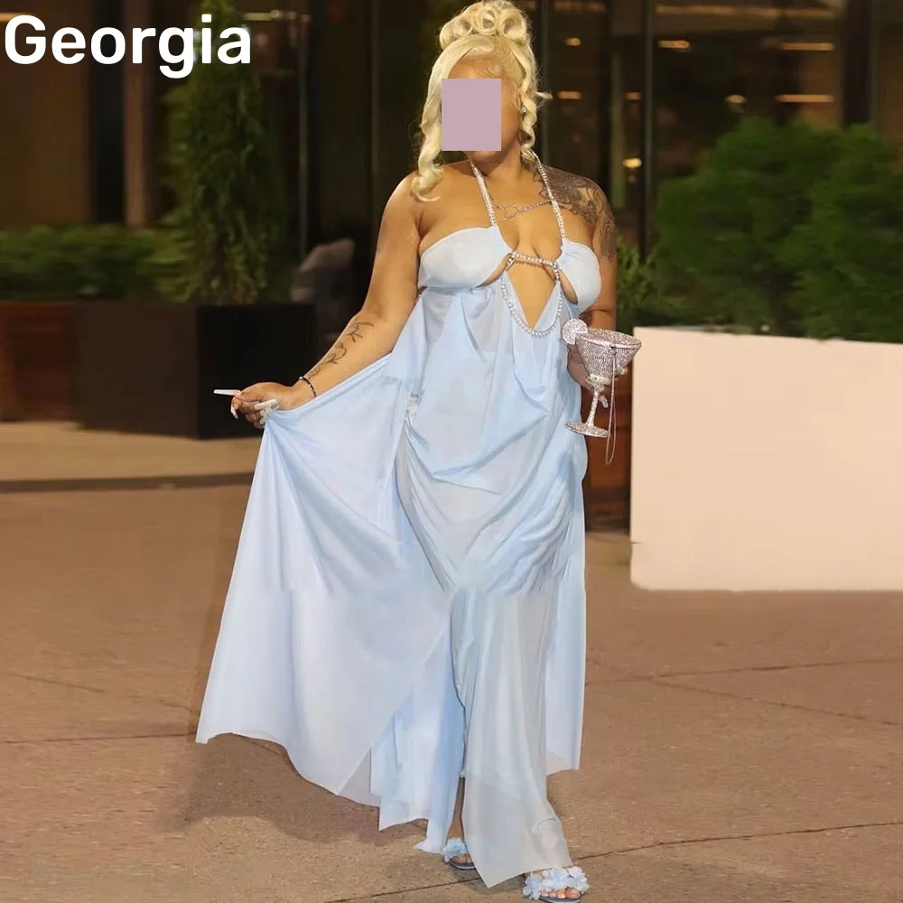 فساتين سهرة Customize Elegant Evening Dress Halter Sweetheart Floor-Length Prom Dresses A-Line Sleeveless Zipper Up Formal Dress