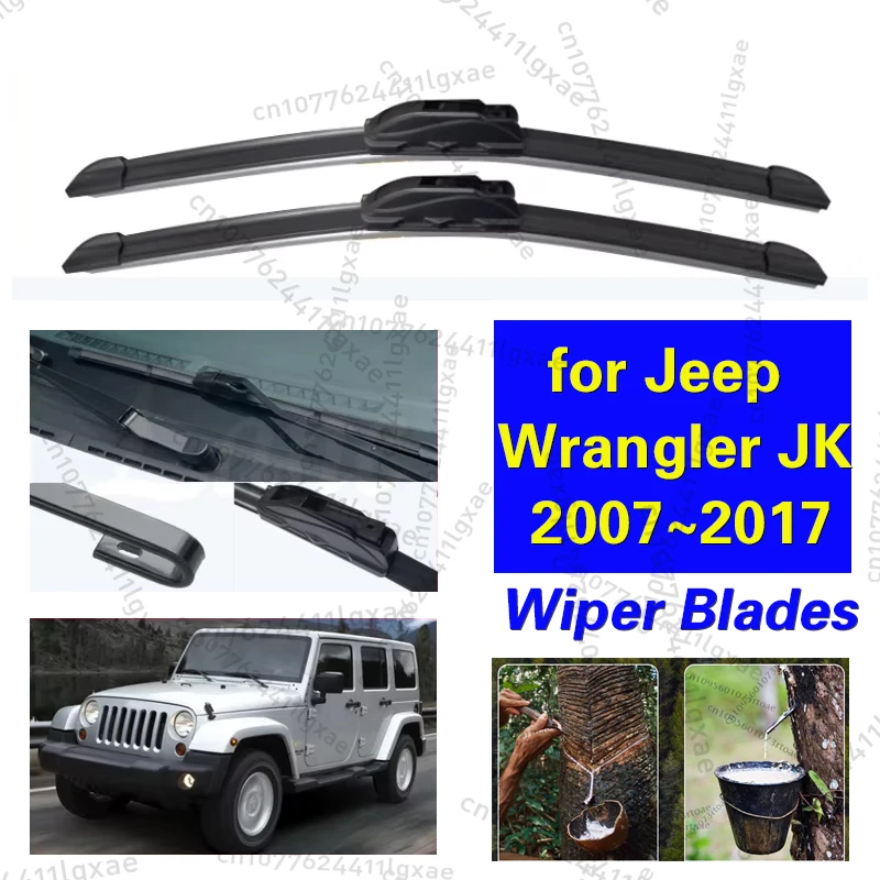 

for Jeep Wrangler JK 2007~2017 Car Wiper Blades Front Window Windscreen Windshield Wipers Car Accessories 2008 2009 2015 2016