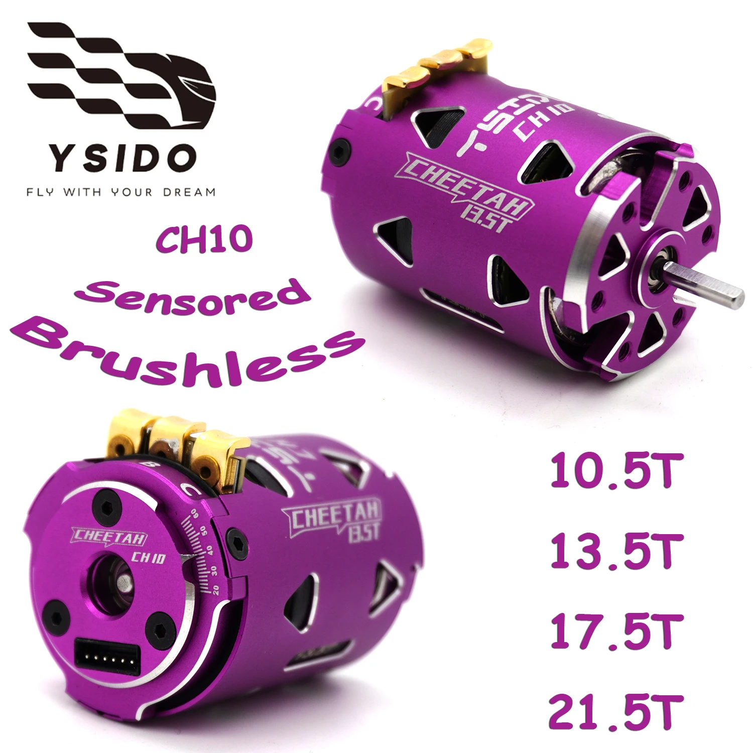 CH10 540 Sensored Brushless Motor 10.5T 13.5T 17.5T 21.5T 3.175mm Shaft for 1/10 Off-Road On-Road Drift RC Racing Car Upgrade