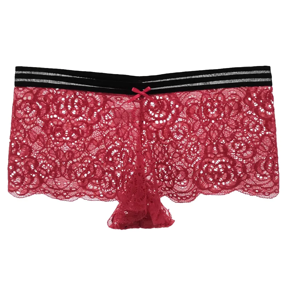 5 Pcs/Set Female Boxers Underwear Lace Boyshorts Women Transparent Panties Shorts Ladies Lingerie