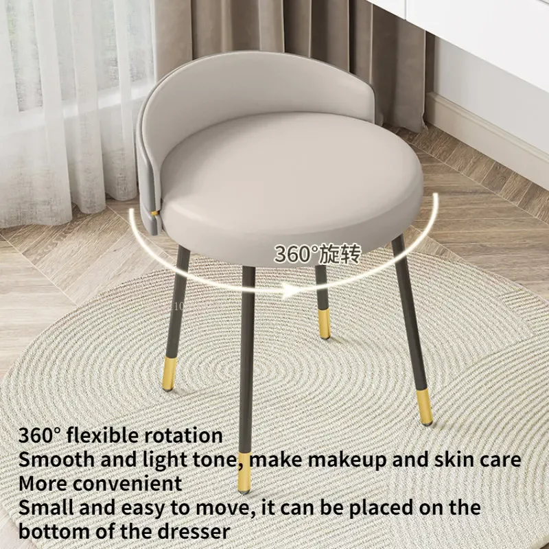 Makeup Stool Light Luxury Dresser Stool Nordic Bedroom Modern Simplicity Ins Influencer Dresser Stool Makeup Chair Nail  Chair