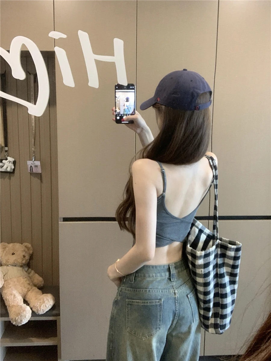 Early Autumn Bal Small Strap Vest Women's Casual Sports Base Layer Tube Top Bal Svel irt Inner Wear