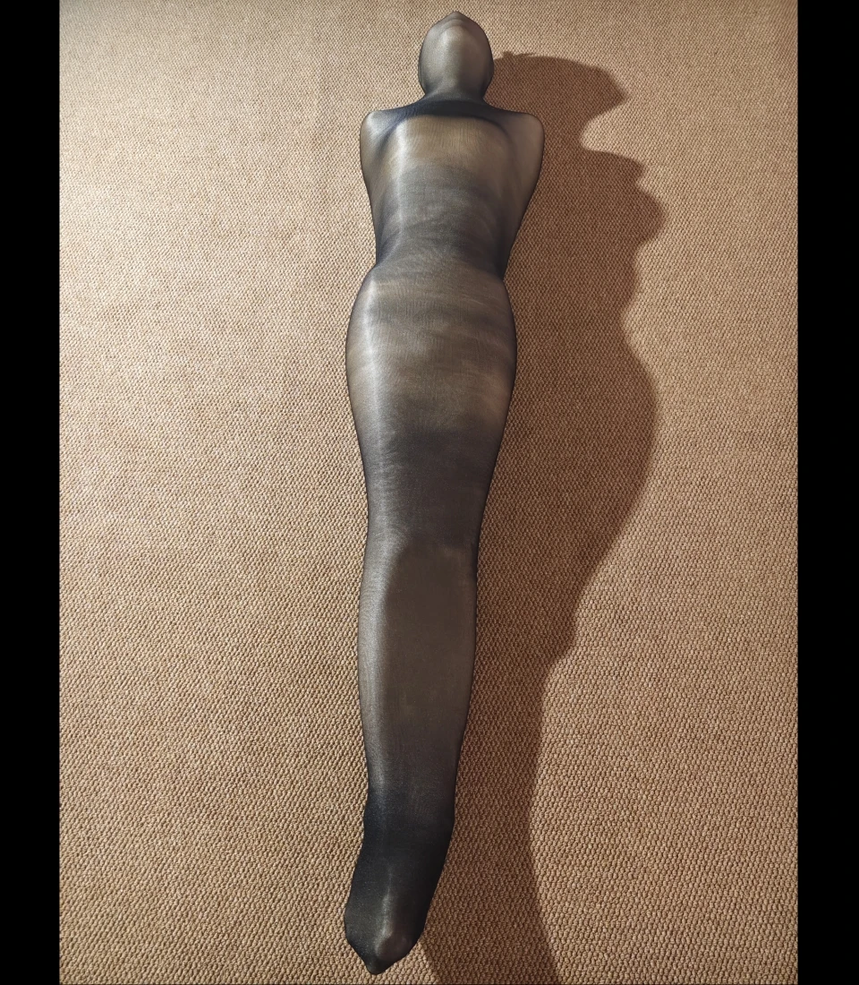 

Super tight oil shiny tight full body stockings sleeping bag mummy bondage pullover oily one-piece tights