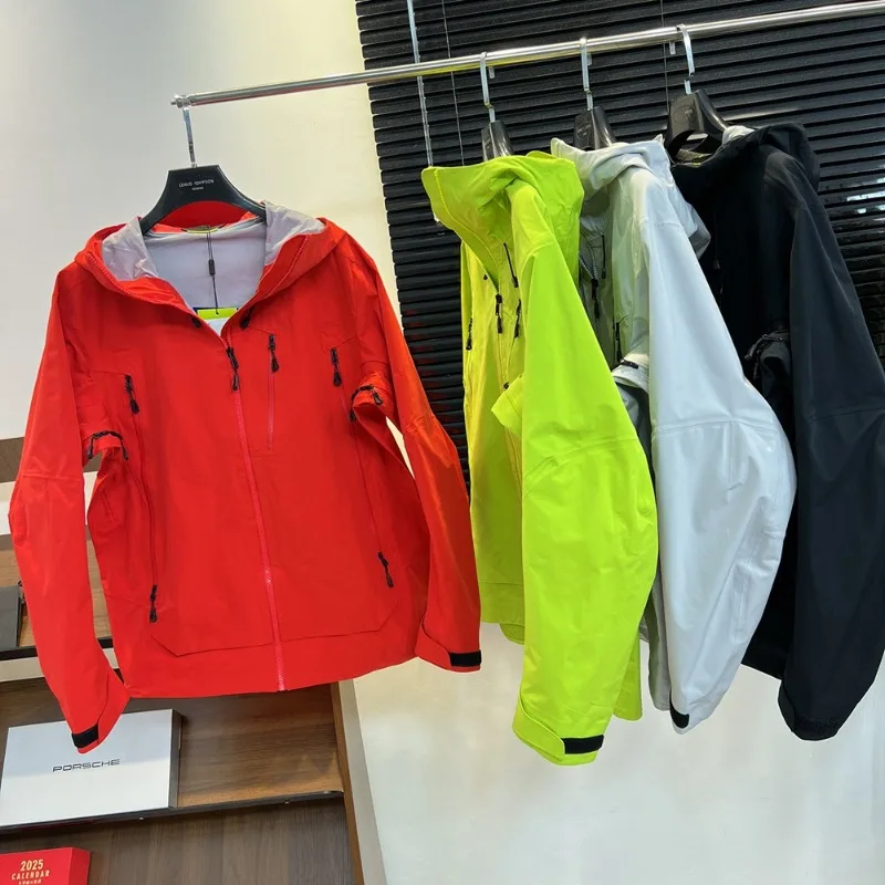 Unisex Waterproof Hardshell Jacket – Full-Seam Taped, Windproof & Breathable with Underarm Zippers for Outdoor Adventures