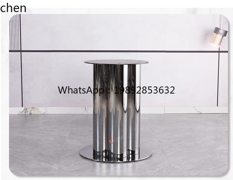 

CB1 stone round light luxury creative rock slab leg marble stainless steel mirror base bracket