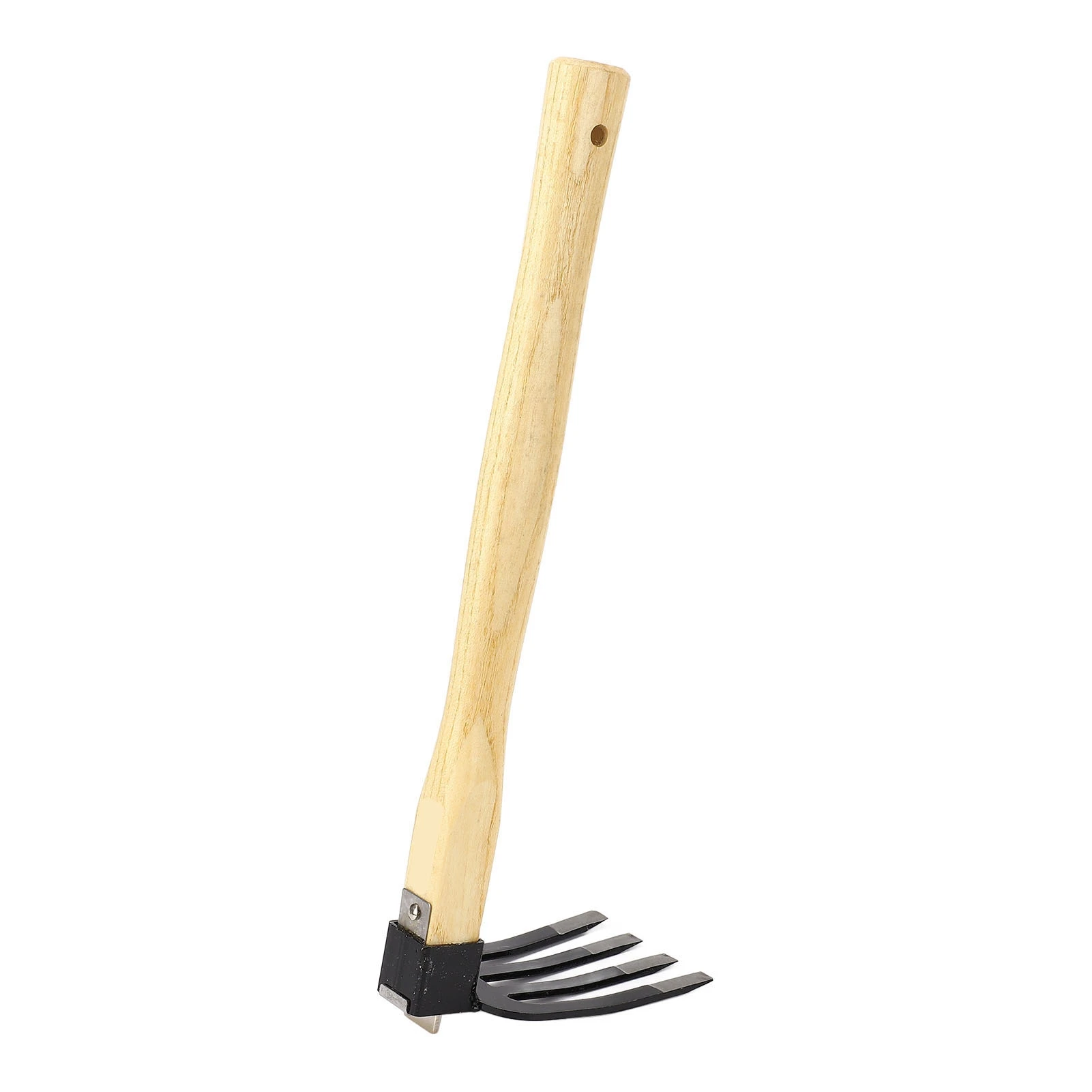 Hoe Fork Combo Wooden Handle Garden Hand Digger Rake Garden Hand Tool for Crushing and Aerating Soil
