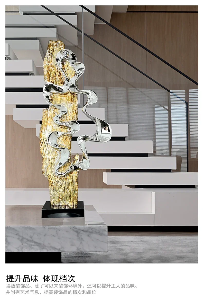 Светлое Роскошное Абстрактное Гальваническое Украшение Лобби отеля Искусство Гостиная Образец Комната Напольная Скульптура Вход Орман