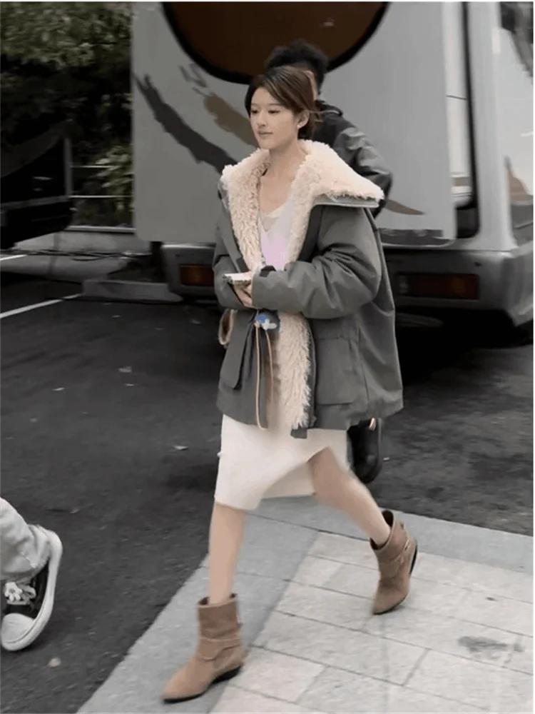 الرجعية الكورية Sle Militaryenn عمال Jaet المرأة الشتاء Faionable معطف القطن الفريد سوبر لطيف الملابس القطنية العصرية