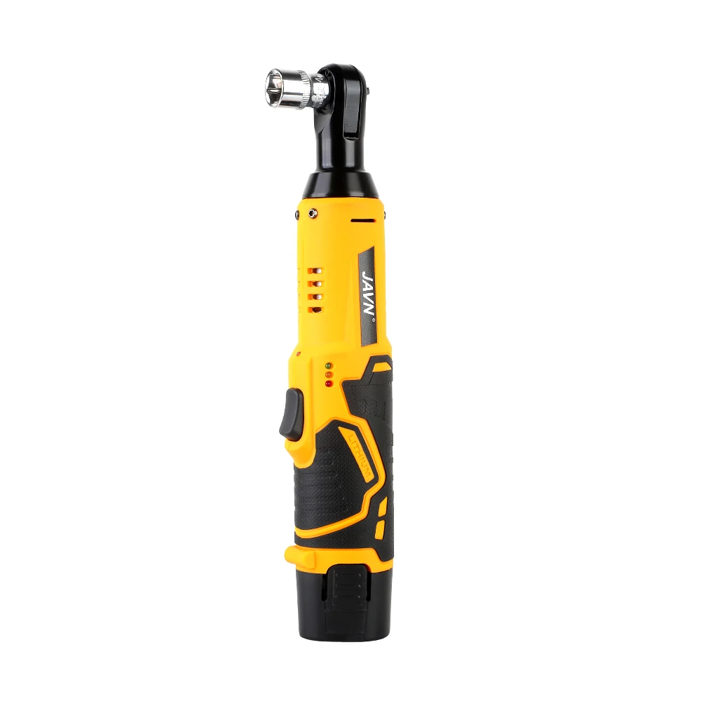 JY  12V Cordless Electric Ratchet Wrench 45NM 33Ft.lbs 3/8'' Right Angle Removal Screw Nut DIY Car Repair Tool DIY OEM Factory