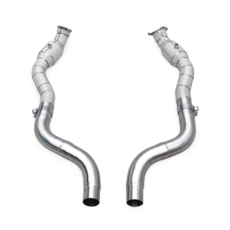 

Race Heat Shield Downpipe For Dodge Challenger 6.4L 2019+ Stainless Steel Exhaust Pipe 100/200/300cell Catted Header