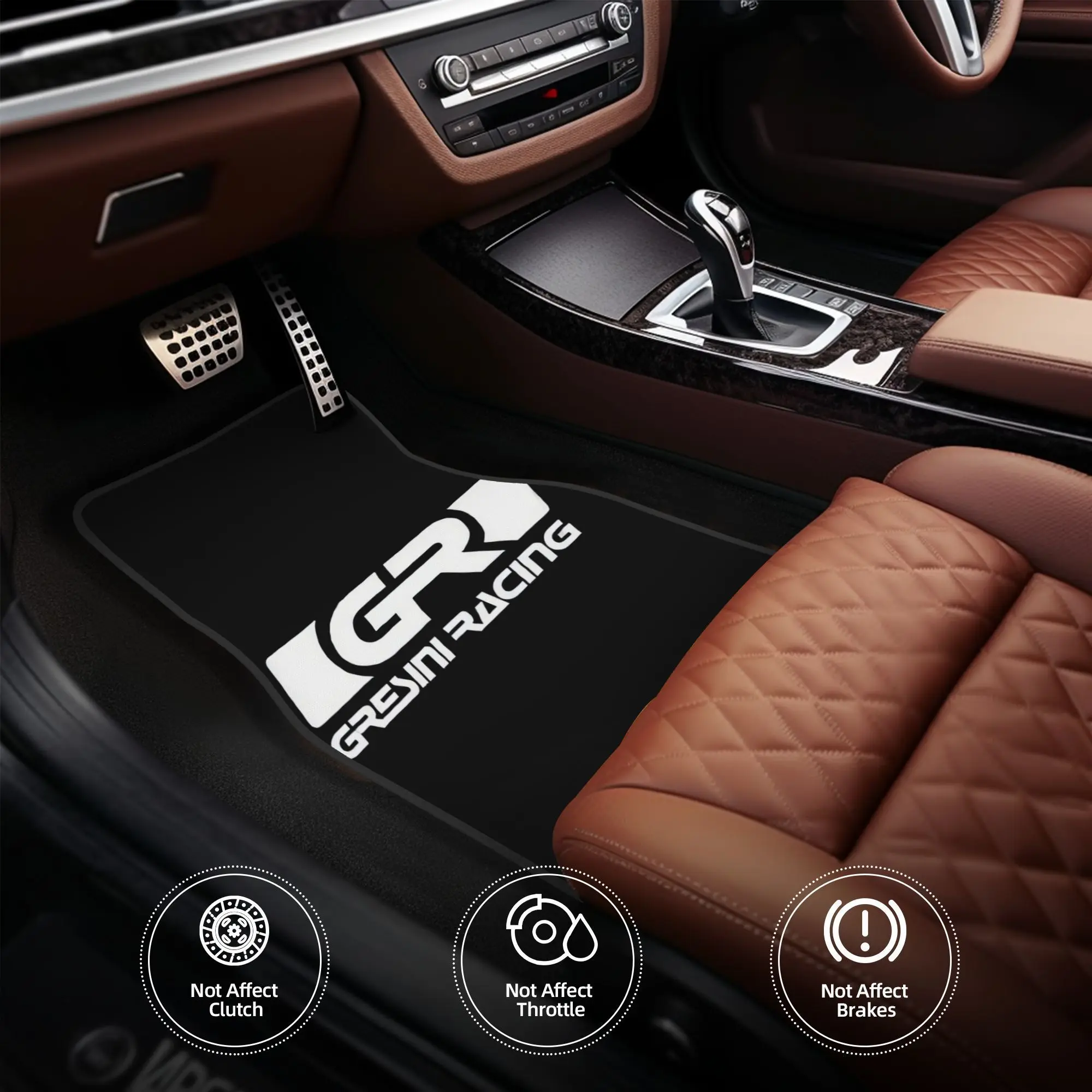 Set Of 4 GR Gresini Racing T-Shirt Car Floor Mats, Compatible With Different Car Models