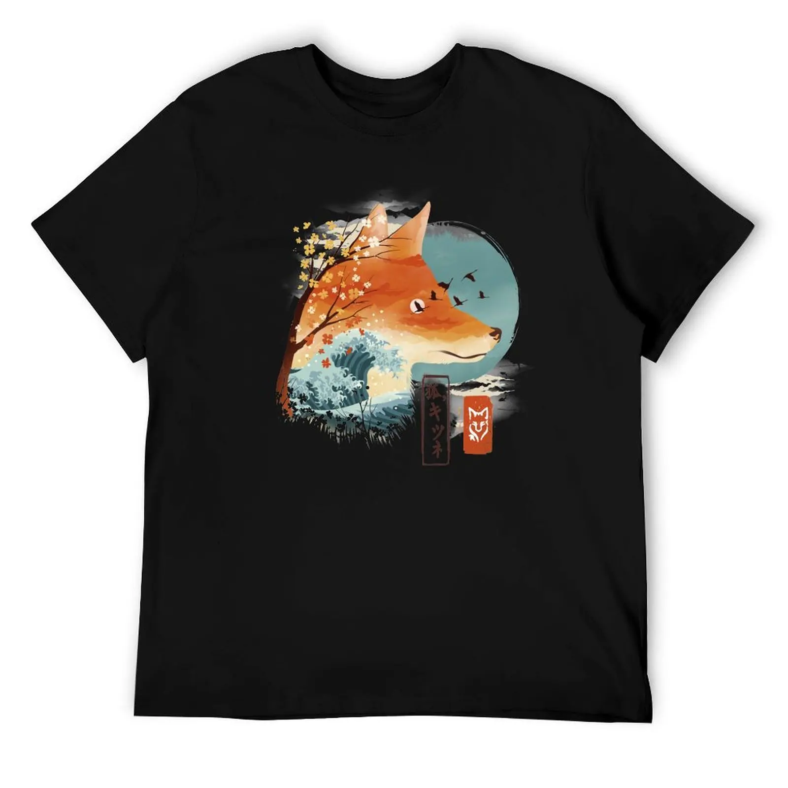 

Japanese Fox T-Shirt funny t shirts cotton t shirt man casual t shirts for man graphic funny T-Shirt