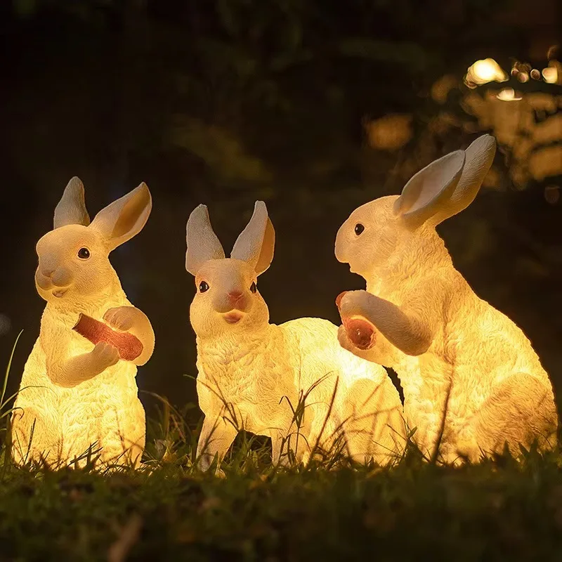Light Emitting Diode Outdoor Decoration Fiberglass Fiberglass Lamp Rabbit Peacock 3D Animal Bird Sculpture Pattern Lamp