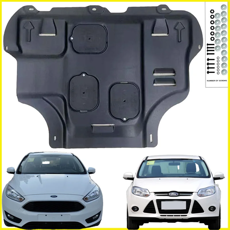 Black Under Engine Guard Plate For Ford FOCUS 2012-2018 1.6L 2.0L Splash Shield Mud Fender Cover Mudguard Protector