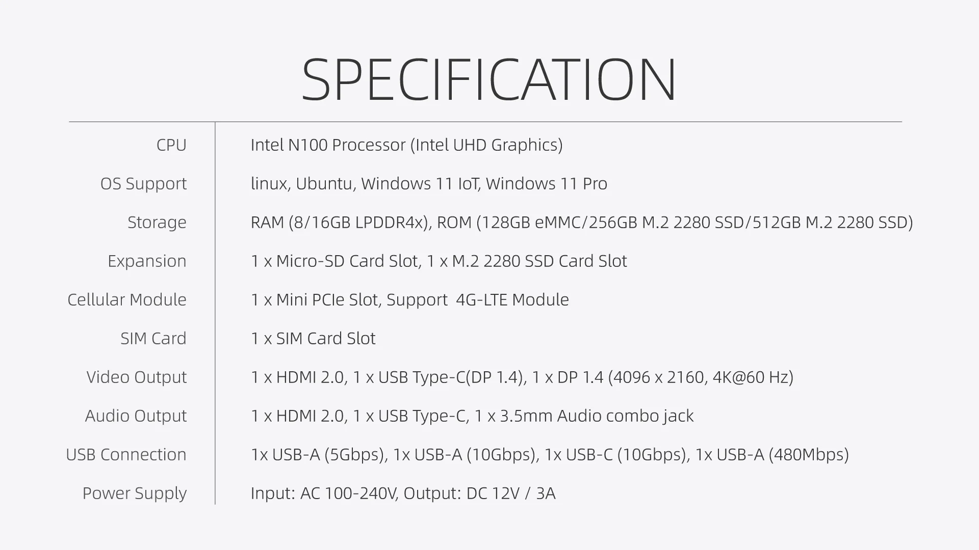 Presal Fanless Mini PC 4G LTE Module 2.5Gb Dual LAN N100 Windows 11 Pro Micro PC USB-C HDMI2.0+DP1.4 Desktop Computers