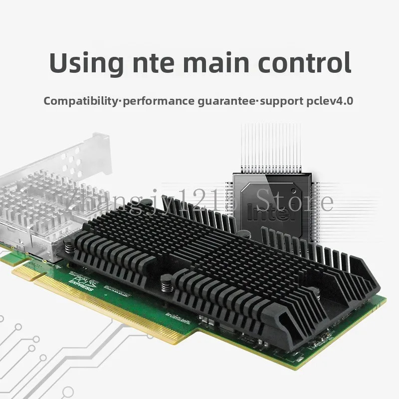 LR-LINK Lianrui, dual port 100G QSFP28 fiber optic network interface card PCIe v4.0x16 compatible down 3.0