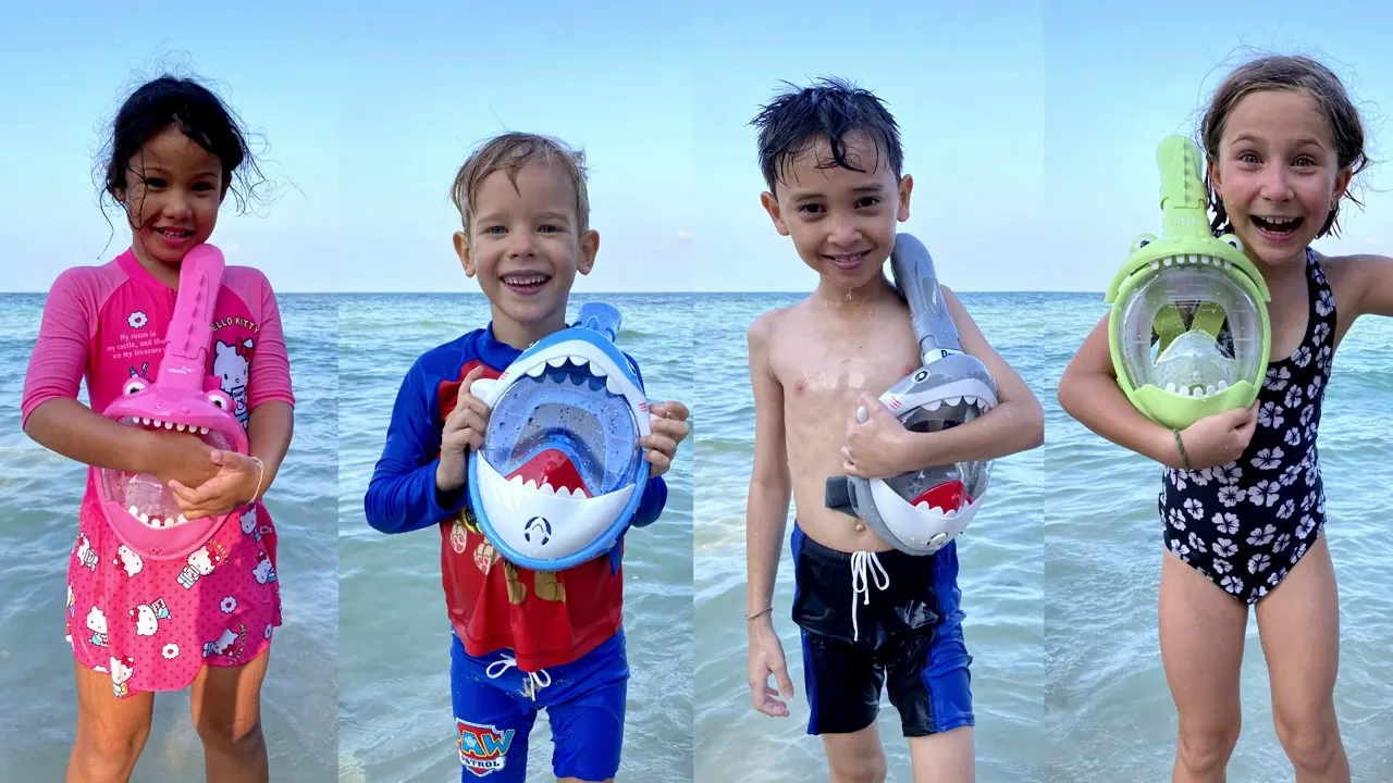 Kinder Cartoon Tauchmaske Schwimmen Voll gesicht Schnorchel maske Jungen Mädchen Unterwasser Tauchen Anti Nebel Schnorchel Set Ausrüstung Kinder – Detail 1