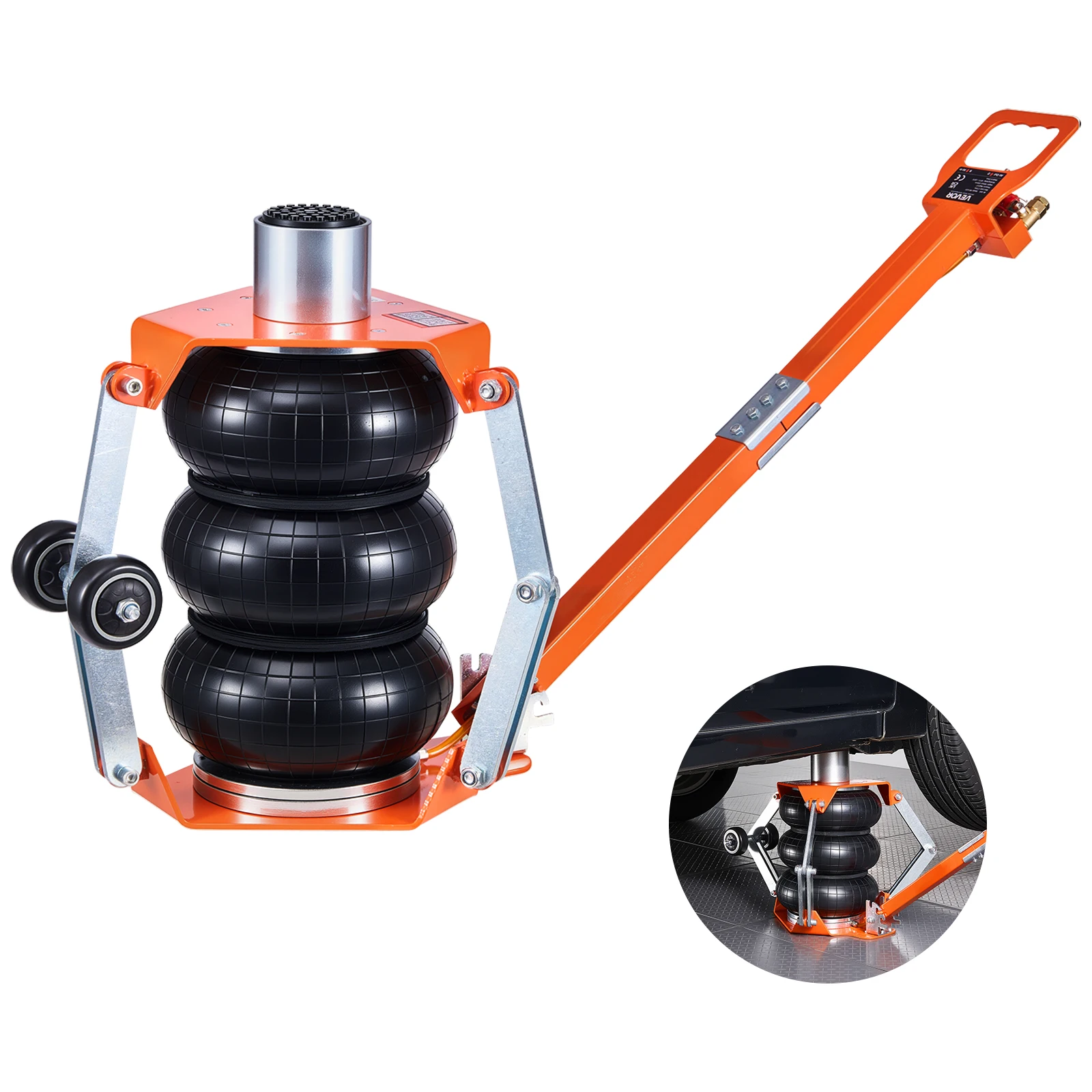 VEVOR Air Jack 3T Triple Bag Air Jack Pneumatic Jack with Support Rod Heightened Column Adjustable Handle, for Car SUV Pickup