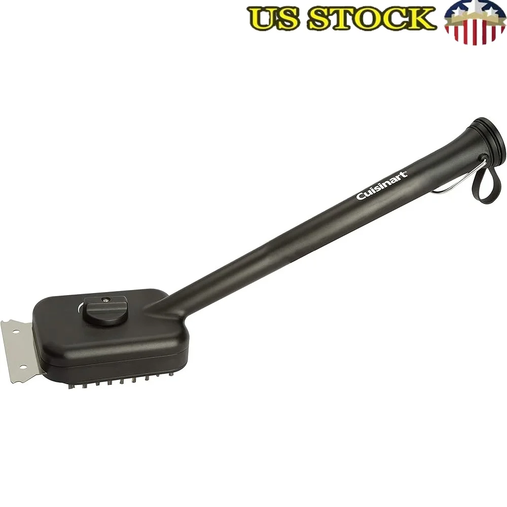 

Steam Clean Grill Brush Easy Fill Reservoir Flow Control Knob Stainless Steel Front Scraper Deep Cleaning Tool Grills