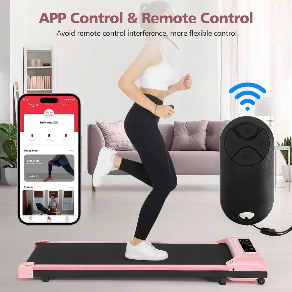 Portable 2.5HP Under Desk Treadmill, 3-in-1 Compact Design, Supports Up to 300 lbs, with Remote Control and LED Touch Screen, Ea
