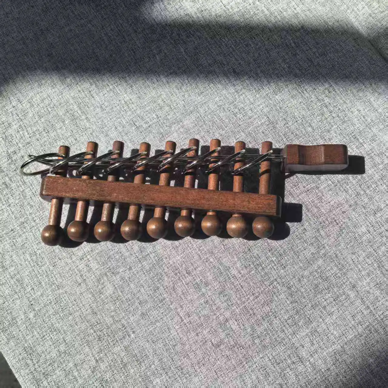 

Mini Portable Design, Metal Rings & Wooden Frame, Bright Colorful, Outdoor Commute Nine-Link, Brain Training Five-Link