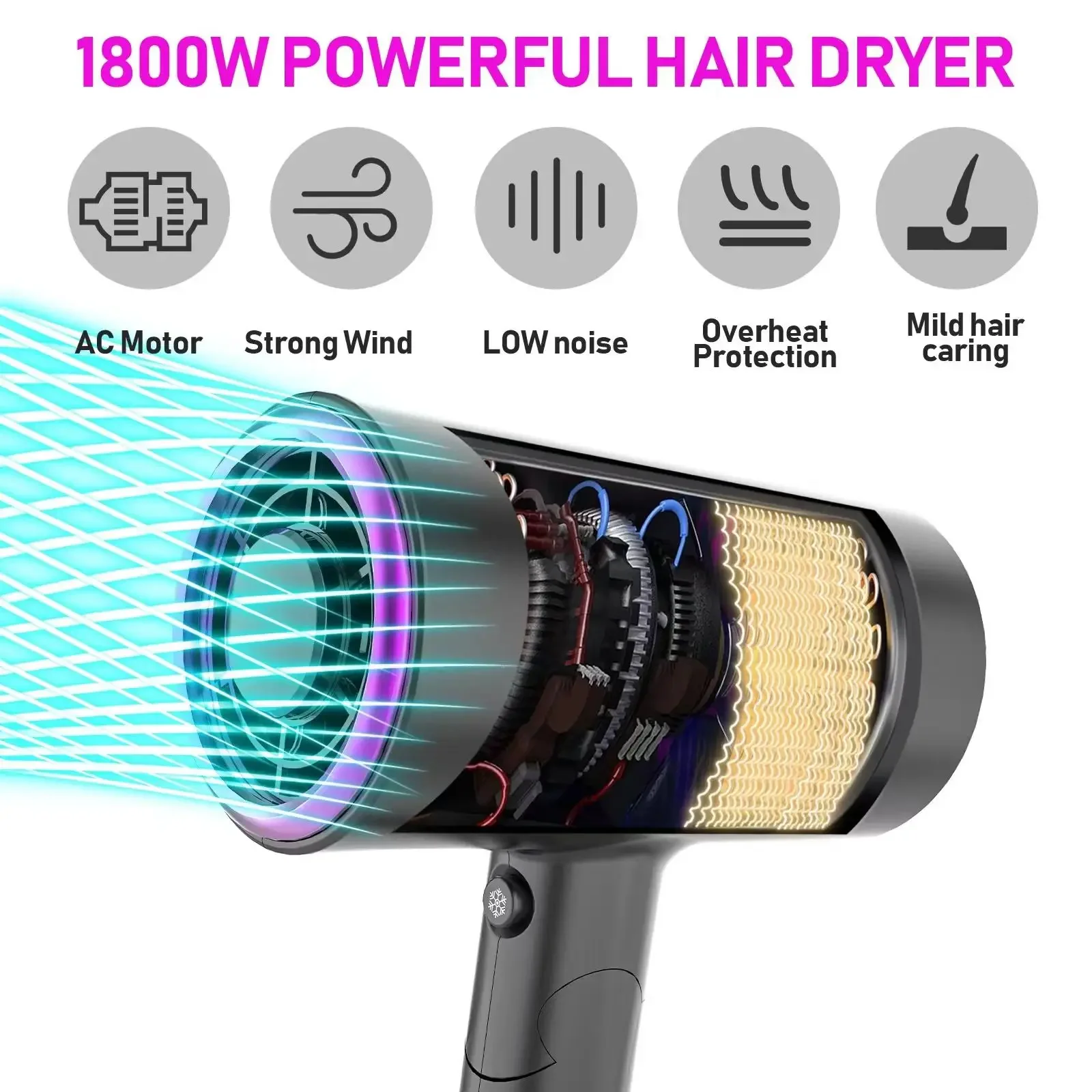 Upgraded New Design Luxury Good Quality Mini Sale Travel Portable Salon Blow Professional Foldable Hair Dryer with Diffuser