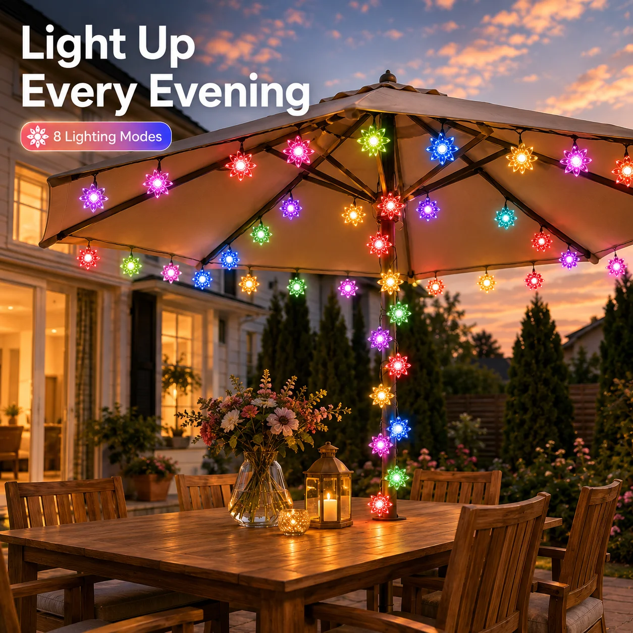 أضواء زهرة اللوتس الشمسية 5م/2 - مراجعة Outdoor Lighting For Fence وسعره