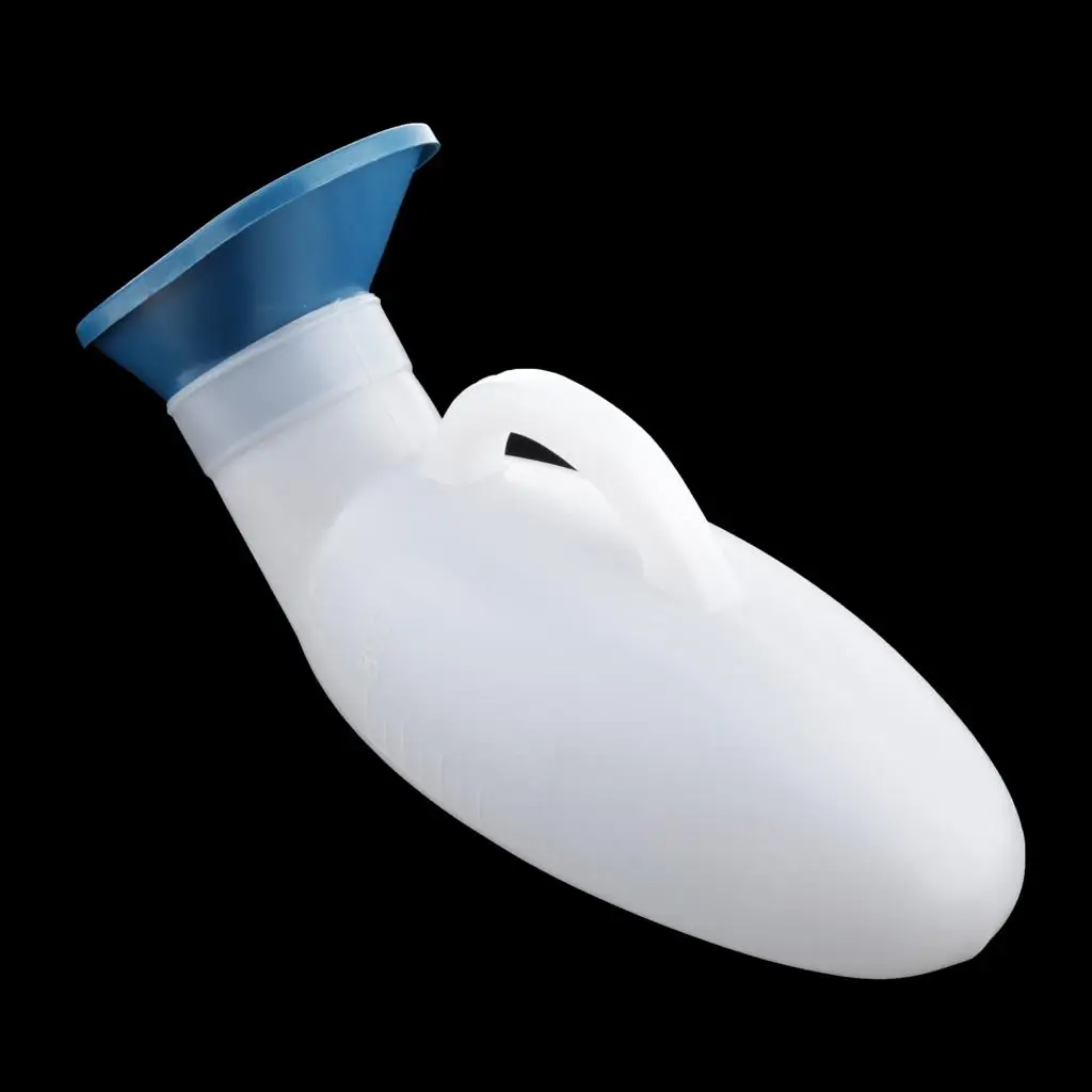 Travel Urinal Bottle for Men 800ml Plastic Chamber Pot Spill Resistant Lid Grip Handle for Car Sickness Recovery and Home Care