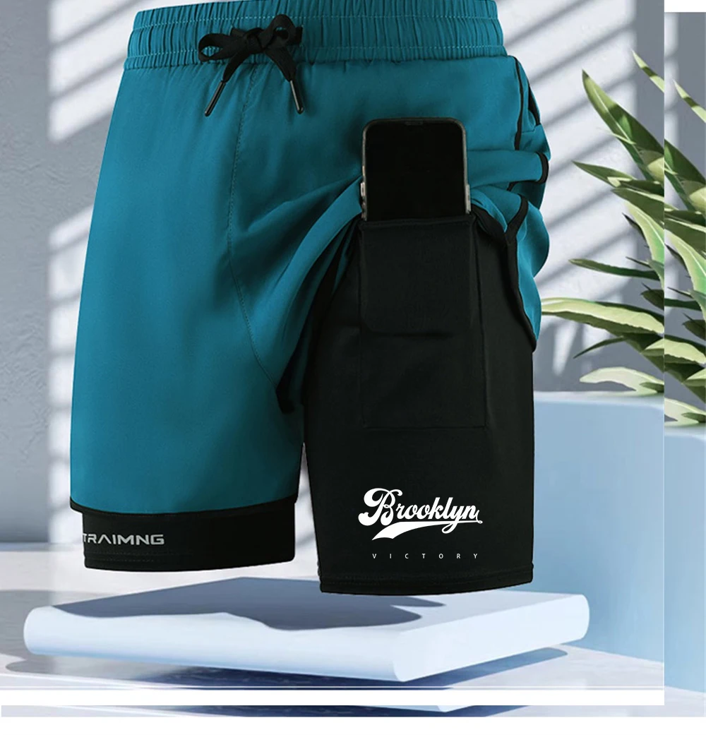 

Мужские шорты для бега, спортивные шорты 2 в 1, камуфляжные, быстросохнущие, для тренировок, фитнеса, джоггинга, летние спортивные штаны, мужская спортивная одежда