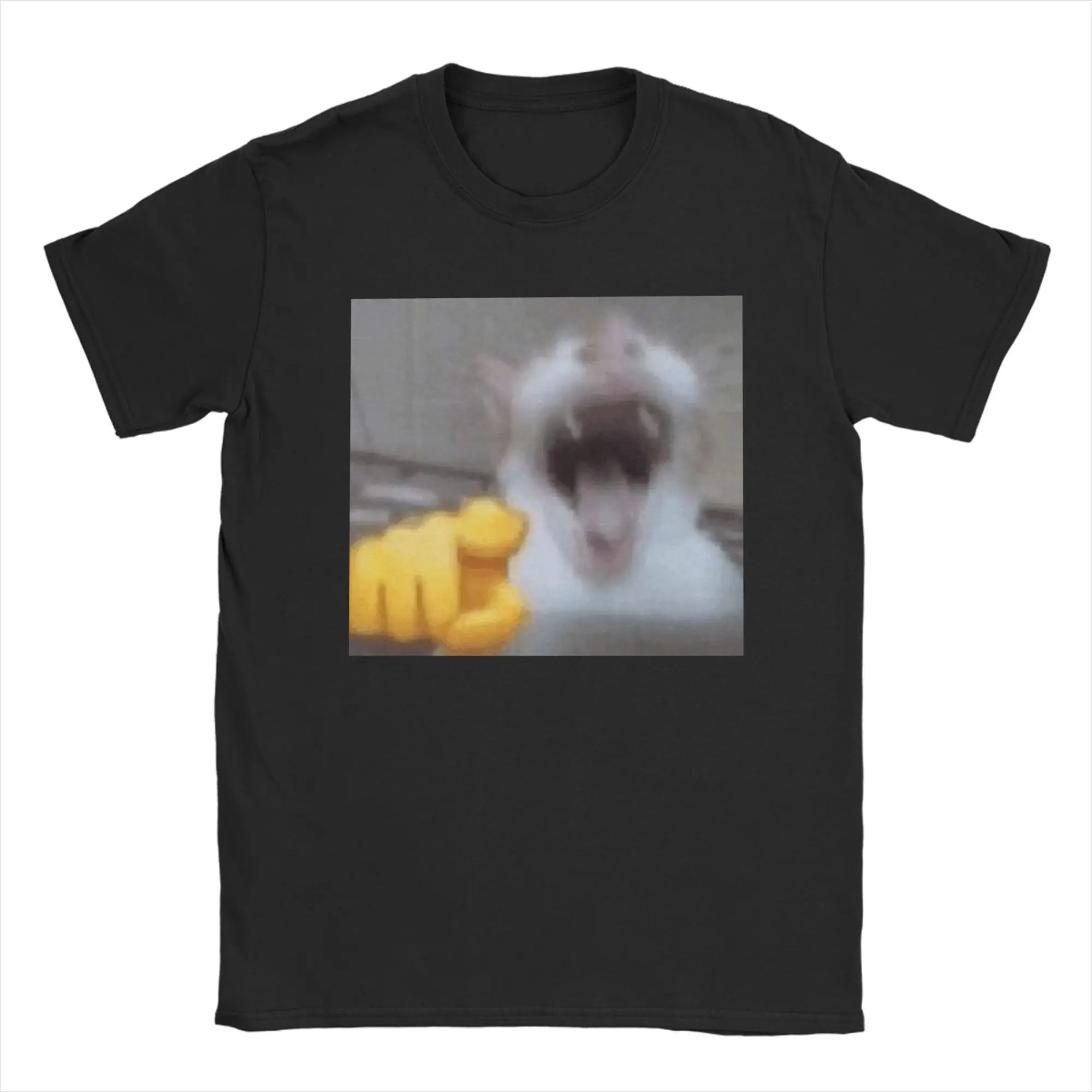 Men T-Shirts Funny Screaming Laughing Cat Reaction Meme 100% Cotton Tee Shirt Short Sleeve  T Shirts Round Neck Clothing Gift