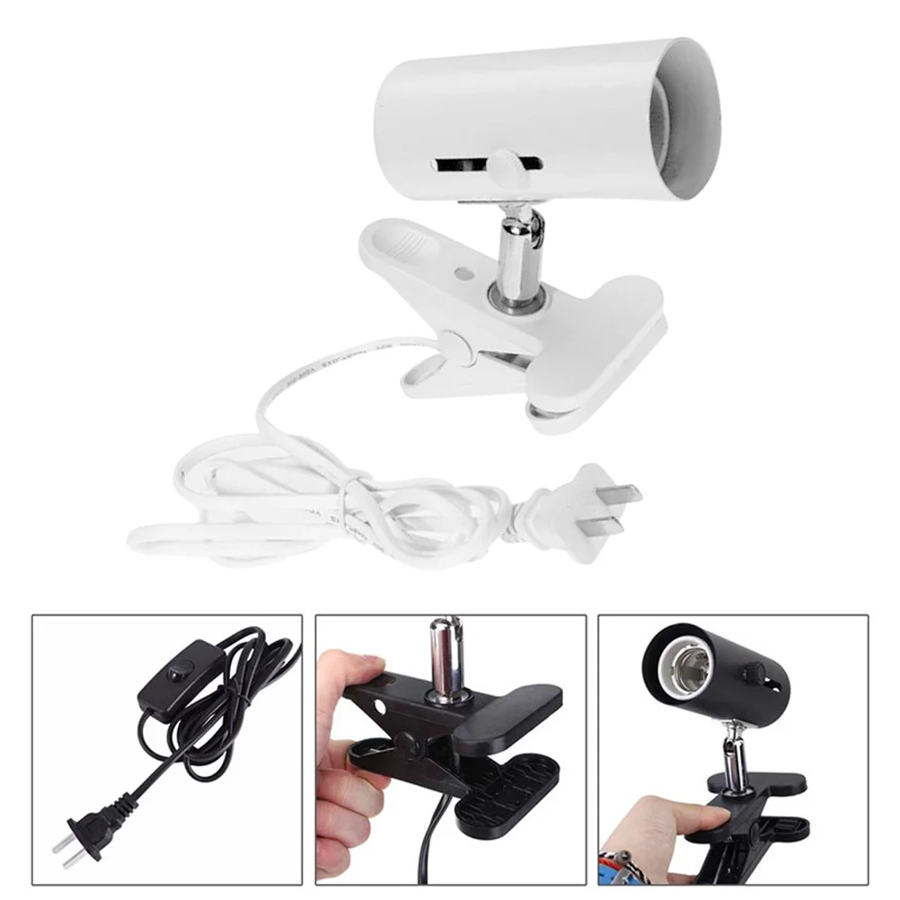 

220V Reptile Lamp Holder Black Metal Clip Mount 360 Degree Adjustable for Uvb Uva Heater Ceramic Heat Bulb Basking