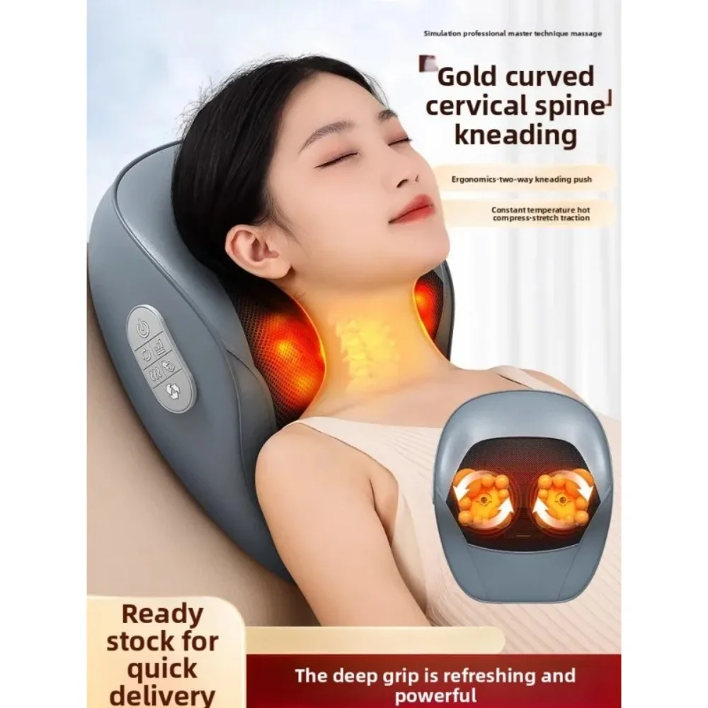 

Массажер для спины с глубоким шиацу, массажер для поясницы и шеи с подогревом, 3D-массажная подушка для икроножных мышц, плеч, ног, подарки