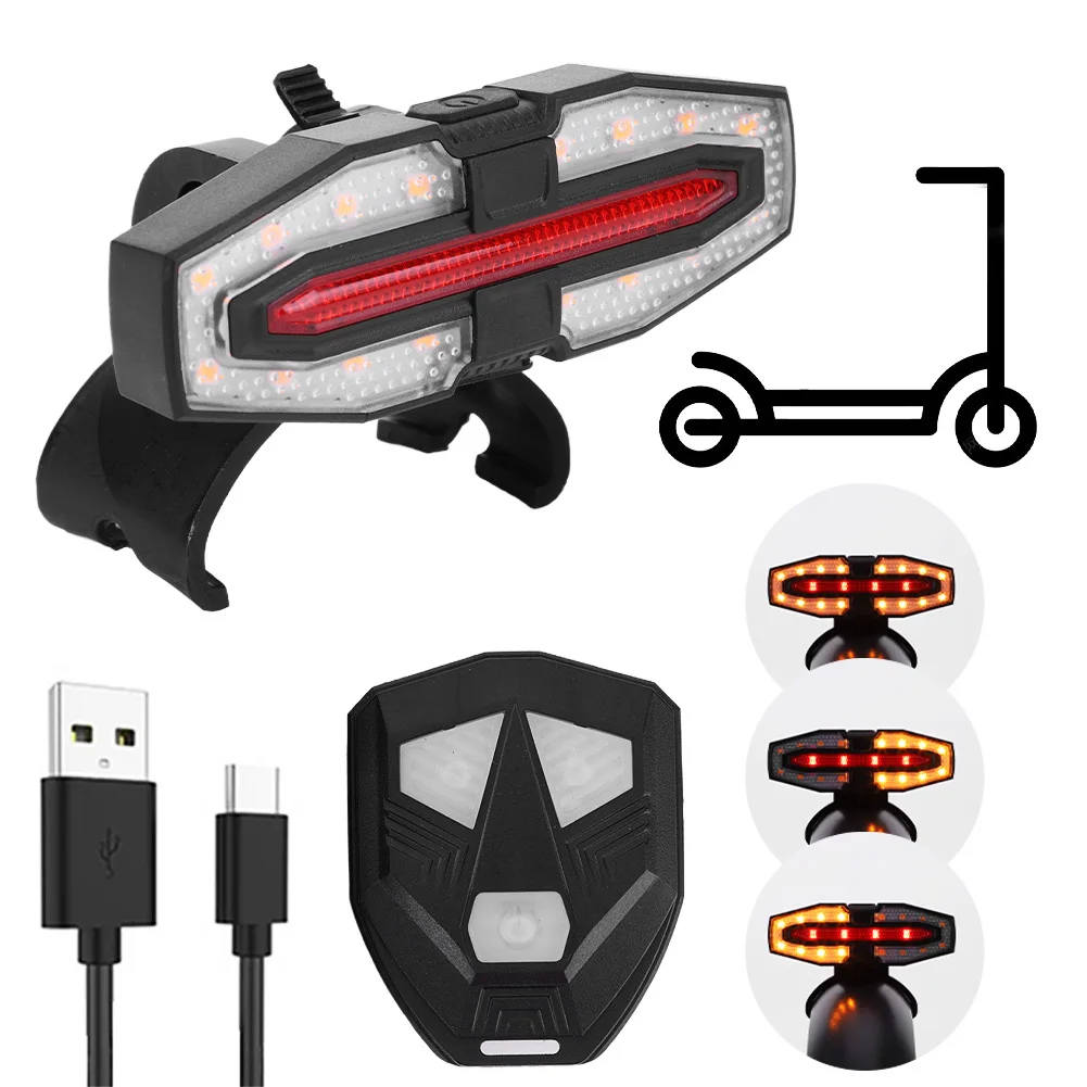 Turn Signal Rear Lamp USB Rechargable Waterproof E-Scooter Safety Warning Tail Light LED Turn Signal Light for M365 Pro 2 MI 4