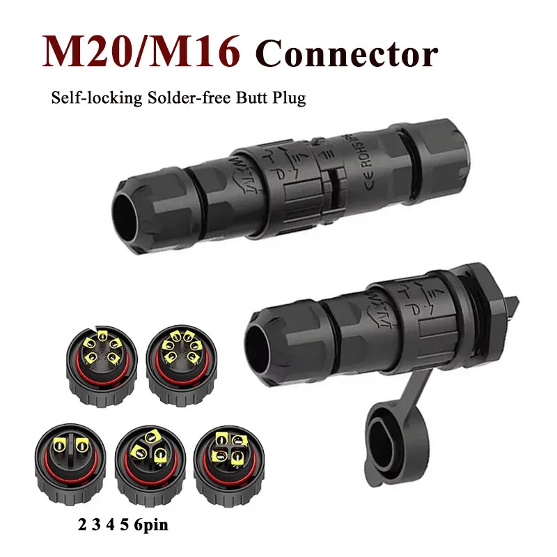 M20 M16 2 3 4 5 6 broches autobloquant sans soudure Type de panneau connecteur d'aviation 10-25A prise d'installation avant/arrière