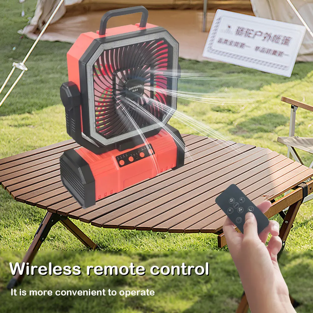 Camping Ceiling Fan 20000Mah Rechargeable Camping Circulator with Light and Remote Control Cool Air Circulation Camping Fan image 5