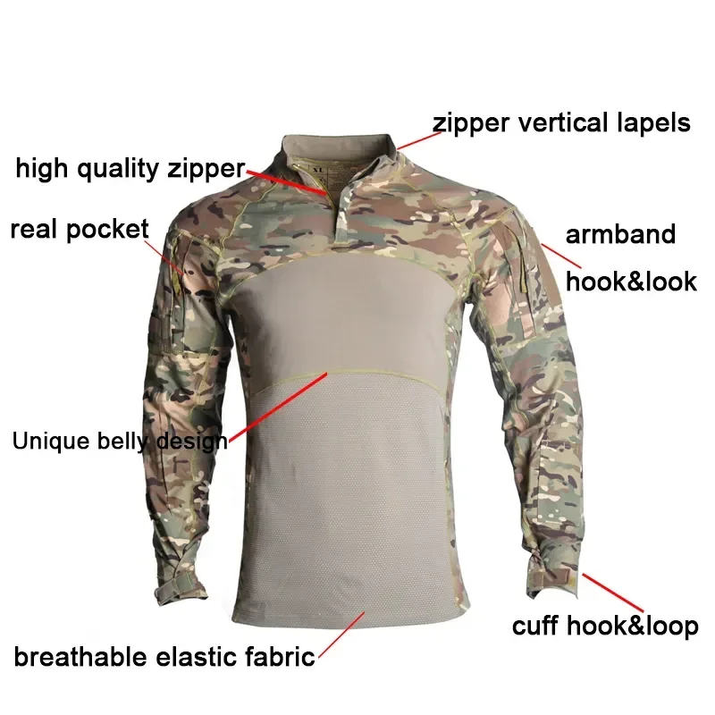 Russische Tactische Broek Uniformen + pads Mannen Camouflage Camping Pakken Airsoft Combat Shirts Cargo herensets