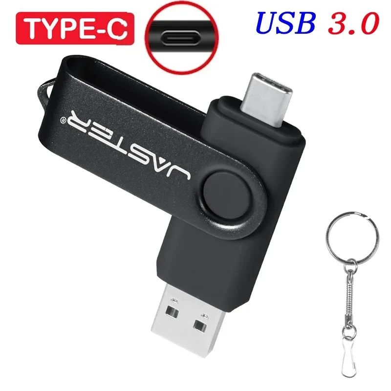 Hoge snelheid USB 3.0 Type C USB-flashdrive 128 GB Gratis sleutelhanger Pendrive 64 GB Oranje 2 in 1 USB-stick 32 GB 16 GB Business Mini