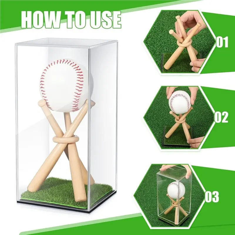 NALFI-Baseball Display Case Baseball Display Case Secure Game Ball Holder Showcase For Autograph Single Ball