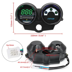 LED Digital Velocímetro Da Motocicleta, Painel do Painel para Honda, Fan 125, Titan 125, 2013, Honda, CG125, 2000 a 2008 8 principais vendas velocimetro para moto 125 - №1